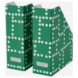 IKEA FJÄDERHARV (ИКЕА ФЙЭДЕРХАРВ) — Накопитель для бумаг, зелёный в горошек — фото 1