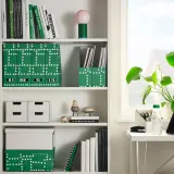 IKEA FJÄDERHARV (ИКЕА ФЙЭДЕРХАРВ) — Накопитель для бумаг, зелёный в горошек — фото 5