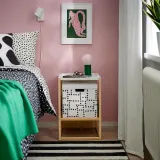 IKEA FJÄDERHARV (ИКЕА ФЙЭДЕРХАРВ) — Коробка с крышкой, белая в горошек 32х35х31 см — фото 6