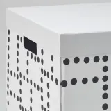 IKEA FJÄDERHARV (ИКЕА ФЙЭДЕРХАРВ) — Коробка с крышкой, белая в горошек 32х35х31 см — фото 8