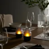 IKEA HJULMÖJA (ИКЕА ХЙУЛМЁЙА) — Настольное украшение LED, стекло/на батарейках серо-черный — фото 2