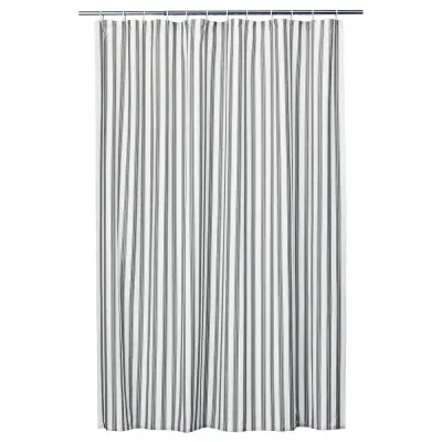 IKEA STAVBJÖRNBÄR (ИКЕА СТАВБЙЁРНБЭР) — Штора для ванной, черный/белый 180х200 см