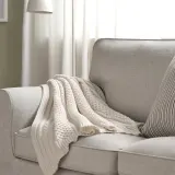IKEA SÖRBYSKOGEN (ИКЕА СЁРБИСКОГЕН) — Плед, кремовый 130х170 см — фото 4