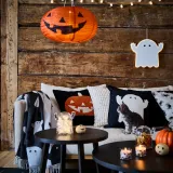 IKEA KUSTFYR (ИКЕА КУСТФИР) — Чехол на подушку, рисунок тыквы черный/оранжевый 50х50 см — фото 5