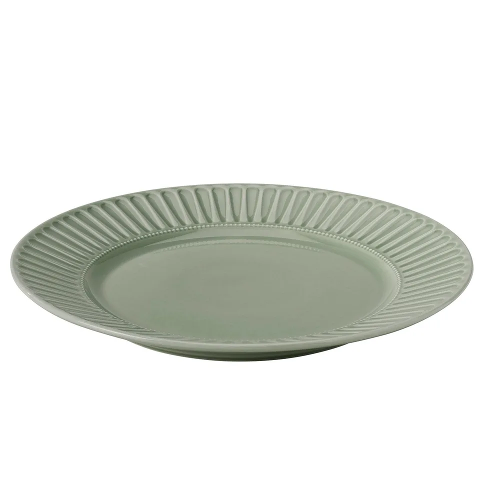IKEA STRIMMIG (ИКЕА СТРИММИГ) — Тарелка, камнекерамика, бледный серо-зелёный 27 см