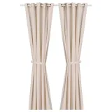 IKEA LENDA (ИКЕА ЛЕНДА) — Штора с завязками, 2 шт., светло-розовый 140x300 см — фото 1