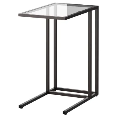 IKEA VITTSJÖ  (ИКЕА ВИТТШЁ)  -  Стол для ноутбука - чёрно-коричневый/стекло 35х65 см