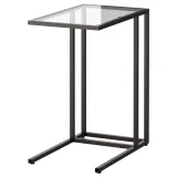 IKEA VITTSJÖ (ИКЕА ВИТТШЁ) - Стол для ноутбука - чёрно-коричневый/стекло 35х65 см — фото 1