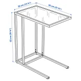 IKEA VITTSJÖ (ИКЕА ВИТТШЁ) - Стол для ноутбука - чёрно-коричневый/стекло 35х65 см — фото 5