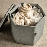 IKEA KJUGE (ИКЕА КЙУГЕ) - Пуф с ящиком для хранения - Эреруд серо-бежевый — фото 6