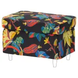 IKEA STRANDMON (ИКЕА СТРАНДМОН) — Чехол на пуф-подставку для ног, Стигсбо разноцветный/чёрный — фото 1
