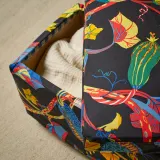 IKEA STRANDMON (ИКЕА СТРАНДМОН) — Чехол на пуф-подставку для ног, Стигсбо разноцветный/чёрный — фото 3