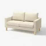 IKEA SALTSJÖBADEN (ИКЕА САЛТШЁБАДЕН) — Чехол на 2-местный диван, Виттанги светло-бежевый/белый — фото 2