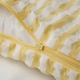 IKEA LEN (ИКЕА ЛЕН) — Пододеяльник и наволочка для кроватки, белый/жёлтый, полоска «кора» 110x125/35x55 см — фото 4