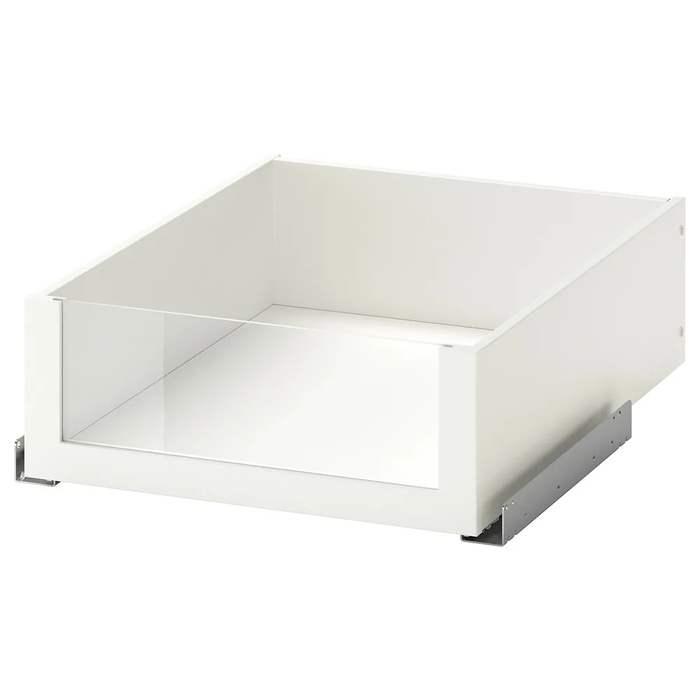 IKEA KOMPLEMENT (ИКЕА КОМПЛИМЕНТ) — Ящик со стеклянным фасадом, белый 50х58 см