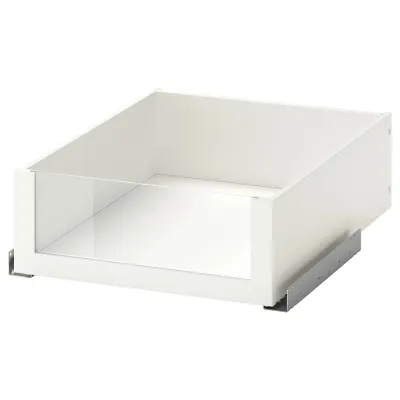 IKEA KOMPLEMENT (ИКЕА КОМПЛИМЕНТ) — Ящик со стеклянным фасадом, белый 50х58 см