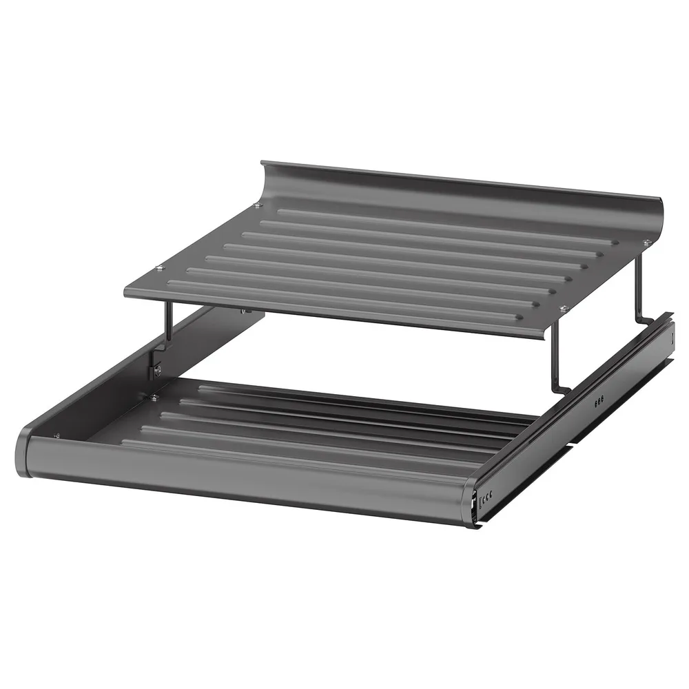 IKEA KOMPLEMENT (ИКЕА КОМПЛИМЕНТ) — Полка для обуви выдвижная, тёмно-серая 50х58 см