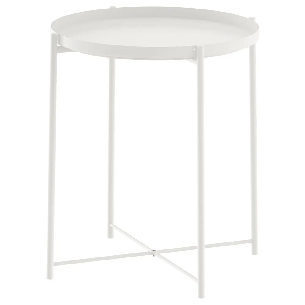 IKEA GLADOM (ИКЕА ГЛАДОМ) — Столик с подносом, белый 45х53 см