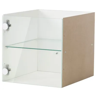 IKEA KALLAX (ИКЕА КАЛЛАКС) — Вставка со стеклянными дверцами, белый 33х33 см