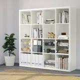 IKEA KALLAX (ИКЕА КАЛЛАКС) — Вставка со стеклянными дверцами, белый 33х33 см — фото 4