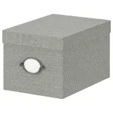 IKEA KVARNVIK (ИКЕА КВАРНВИК) — Коробка с крышкой, серый 18х25х15 см — фото 1