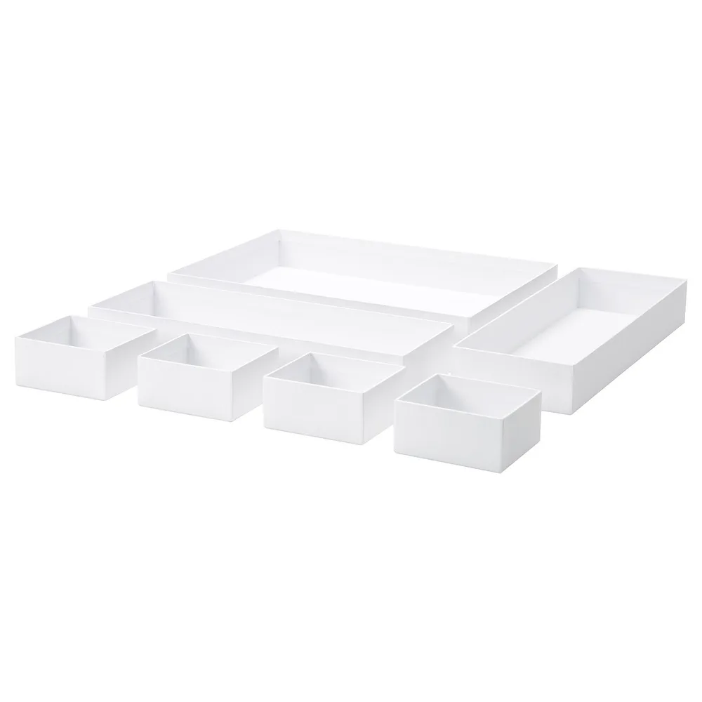 IKEA MALAREN (ИКЕА МАЛАРЕН) — Набор коробок, 7 шт, белые