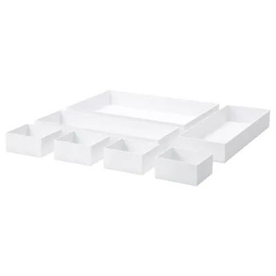 IKEA MALAREN (ИКЕА МАЛАРЕН) — Набор коробок, 7 шт, белые