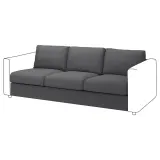 IKEA VIMLE (ИКЕА ВИМЛЕ) — Чехол на 3-местную секцию, Халларп серый — фото 3