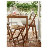 IKEA NÄMMARÖ (ИКЕА НЭММАРЁ) — Табурет садовый складной, светло-коричневая морилка 37x45 см — фото 2
