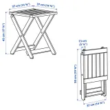 IKEA NÄMMARÖ (ИКЕА НЭММАРЁ) — Табурет садовый складной, светло-коричневая морилка 37x45 см — фото 7