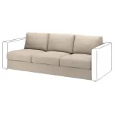 IKEA VIMLE (ИКЕА ВИМЛЕ) — Чехол на секцию 3-местную, Hillared бежевый — фото 2