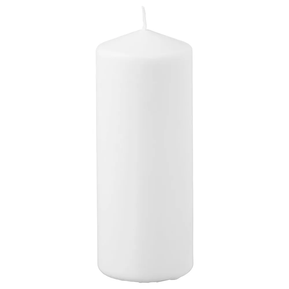 IKEA FENOMEN (ИКЕА ФЕНОМЕН) — Свеча столбик без аромата, белый 19 см 70 ч