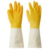 IKEA RINNIG (ИКЕА РИННИГ) — Перчатки для уборки, ярко-жёлтый/кремовый S — фото 1
