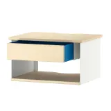 IKEA STOMSÖ (ИКЕА СТОМСЁ) — Столик прикроватный настенный, имитация берёзы белый/синий 36x29x20 см — фото 1