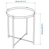 IKEA GLADOM (ИКЕА ГЛАДОМ) — Столик с подносом, тёмный серо-зелёный 45x53 см — фото 5
