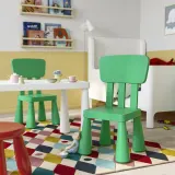 IKEA MAMMUT (ИКЕА МАММУТ) — Стул детский — для дома и улицы, ярко-зелёный — фото 3