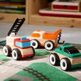 IKEA LILLABO (ИКЕА ЛИЛЛАБО) — Набор машинок, 3 предмета, пожарная машина, спортивный автомобиль/эвакуатор разноцветный — фото 3