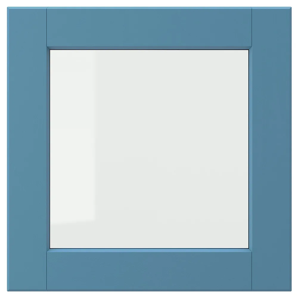 IKEA LERHYTTAN (ИКЕА ЛЕРХЙТТАН) — Дверь стеклянная, синий 40x40 см