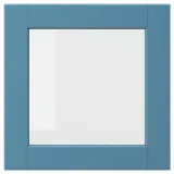 IKEA LERHYTTAN (ИКЕА ЛЕРХЙТТАН) — Дверь стеклянная, синий 40x40 см — фото 1