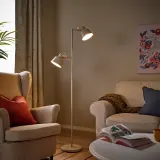 IKEA SJÖMAKT (ИКЕА ШЁМАКТ) — Лампа напольная 2-местная, бежевый/ясень — фото 4