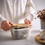 IKEA 365+ (ИКЕА 365+) — Корзина для продуктов, металл/белый 14x14x10 см — фото 3