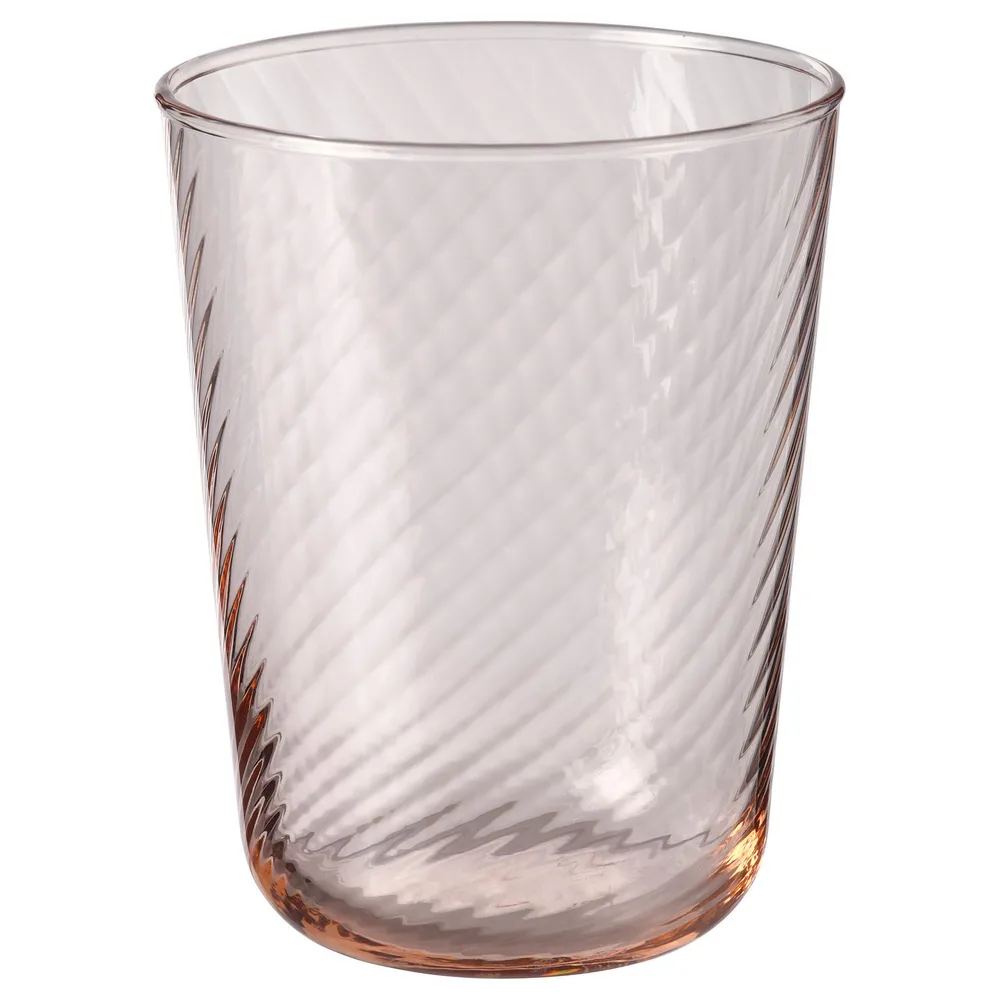 IKEA KLIPPLAX (ИКЕА КЛИППЛАКС) — Стакан, в полоску розовый 25 cl