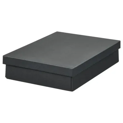 IKEA FJÄDERHARV (ИКЕА ФЙЭДЕРХАРВ) — Коробка с крышкой, антрацит 25x35x8 см