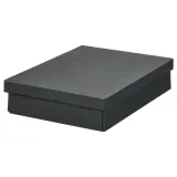 IKEA FJÄDERHARV (ИКЕА ФЙЭДЕРХАРВ) — Коробка с крышкой, антрацит 25x35x8 см — фото 1