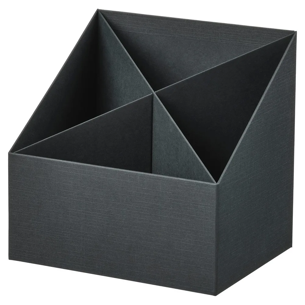 IKEA FJÄDERHARV (ИКЕА ФЙЭДЕРХАРВ) — Органайзер настольный, антрацит 16x16 см
