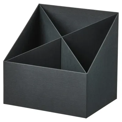IKEA FJÄDERHARV (ИКЕА ФЙЭДЕРХАРВ) — Органайзер настольный, антрацит 16x16 см