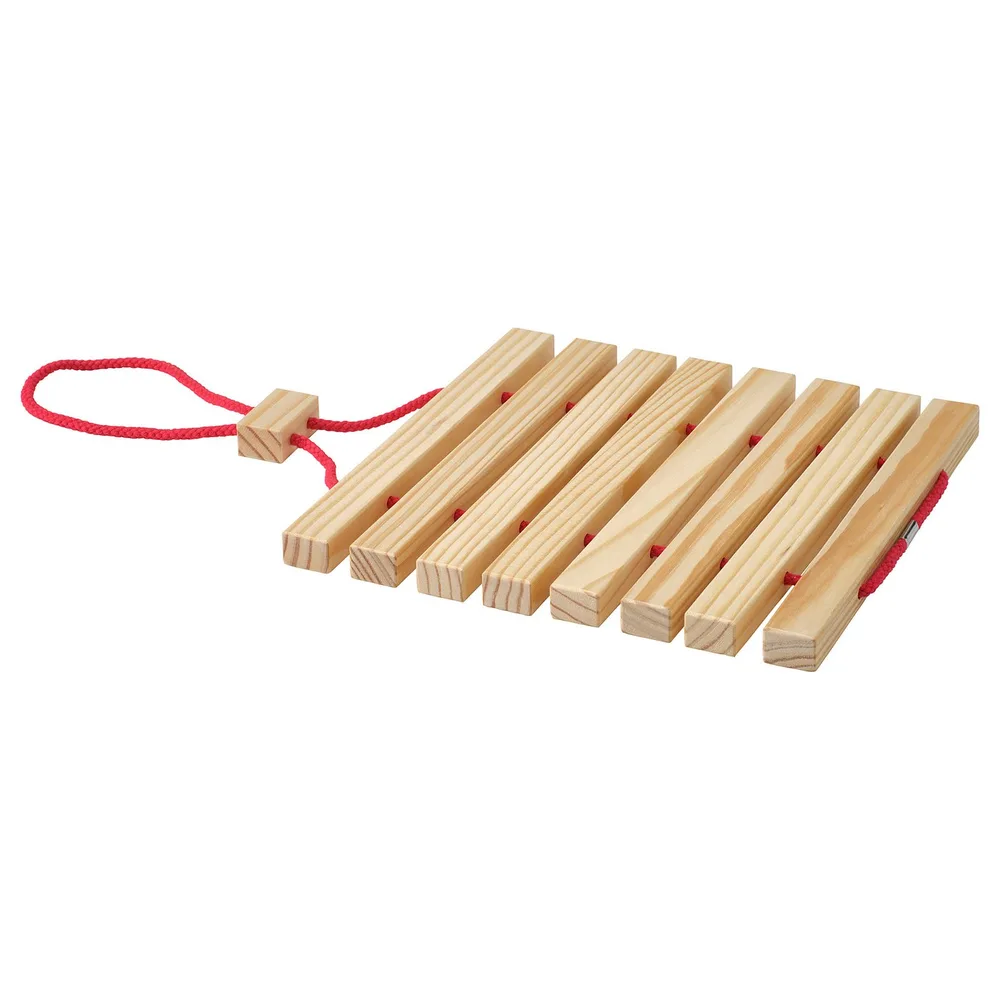 IKEA HALVNÄBB (ИКЕА ХАЛВНЭББ) — Подставка под горячее, раздвижная ярко-красный/сосна 16-32х20 см