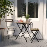 IKEA TÄRNÖ (ИКЕА ТЭРНЁ) — Табурет складной, черный/светло-коричневая морилка 30х42 см — фото 2