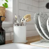 IKEA VÄLVÅRDAD (ИКЕА ВЭЛВОРДАД) — Держатель для приборов, белый/оцинкованный 13 см — фото 3
