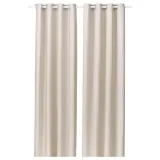 IKEA GINSTMOTT (ИКЕА ГИНСТМОТТ) — Штора полупрозрачная, 2 шт., бежевый/с люверсами 145х300 см — фото 1